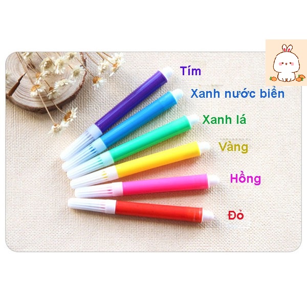 Bộ 6 cây bút dạ tô màu cho bé