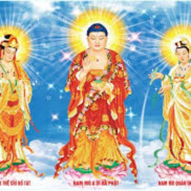 Tranh đính đá tam thế phật DF418