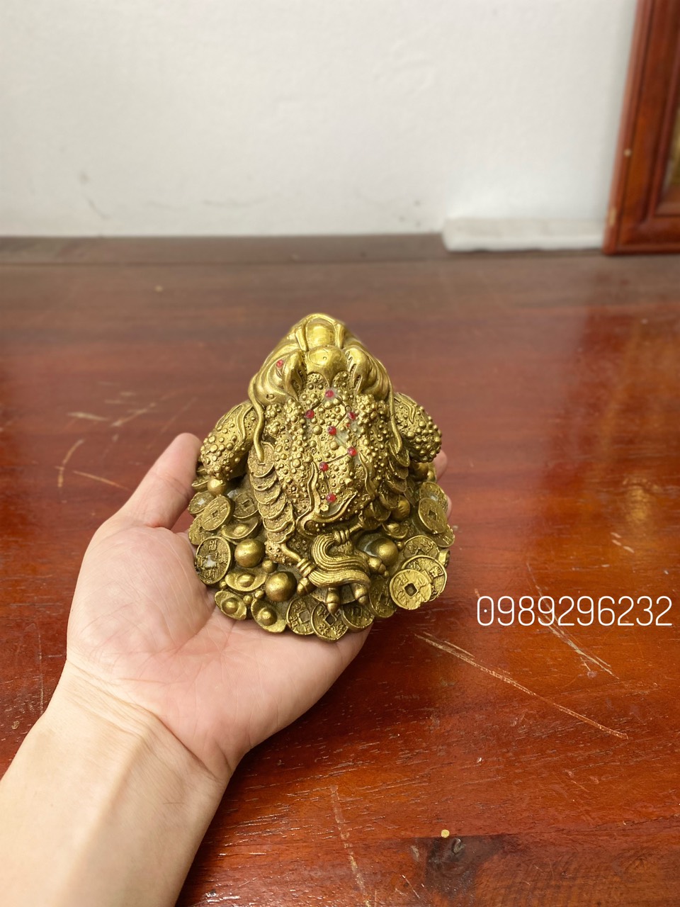 Cóc ngậm tiền Thiềm thừ 3 chân hút tài lộc vật phẩm phong thuỷ bằng đồng, Thềm thừ chiêu tài lộc