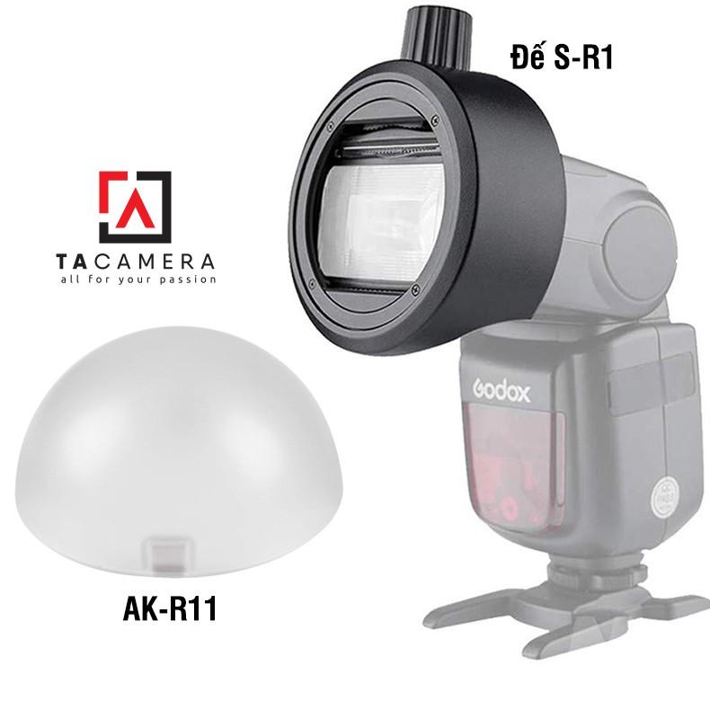 Combo Tản Sáng Godox AK-R11 Dome Diffuser + Đế Nam Châm S-R1 - Hàng Chính Hãng