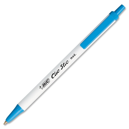 Bút bi gọn nhẹ, ngòi êm Bic Clic Stic Retractable Ball Pen, Cỡ ngòi 1.0mm, 1 cây viết màu xanh