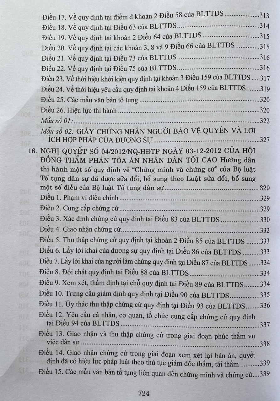 Hệ Thống Các Nghị Quyết Của Hội Đồng Thẩm Phán, Toà Án Nhân Dân Tối Cao Về Dân Sự Và Tố Tụng Dân Sự Từ Năm 1990 Đến 2023