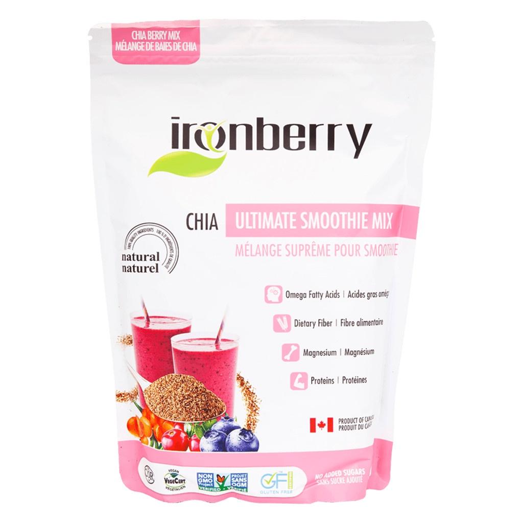 Bột hỗn hợp berry &amp; hạt chia nguyên chất - Ironberry chia ultimate smoothe mix 100gr