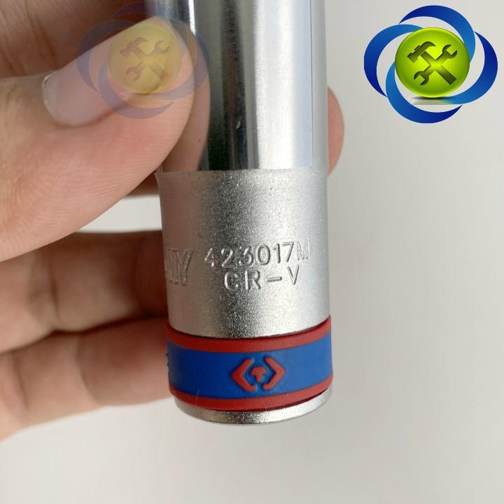 Tuýp 1/2 inch 17mm 12 cạnh màu trắng loại dài Kingtony 423017M