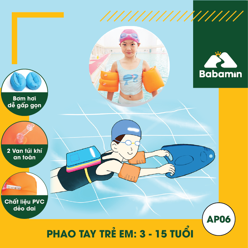 Phao Tay Tập Bơi Trẻ Em Học Bơi, Chơi Nước