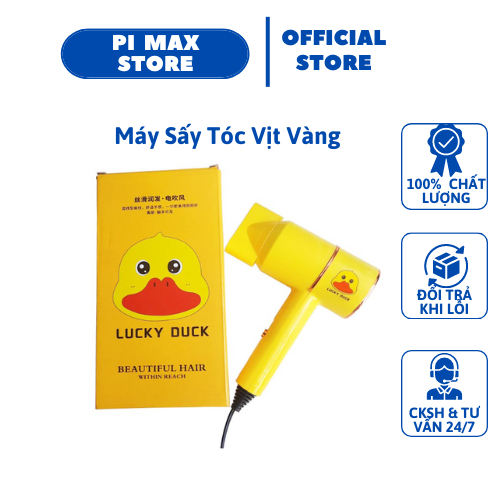 Máy Sấy Tóc Tạo Âm Không Ồn Công Suất Cao Hình Chú Vịt Vàng Đáng Yêu