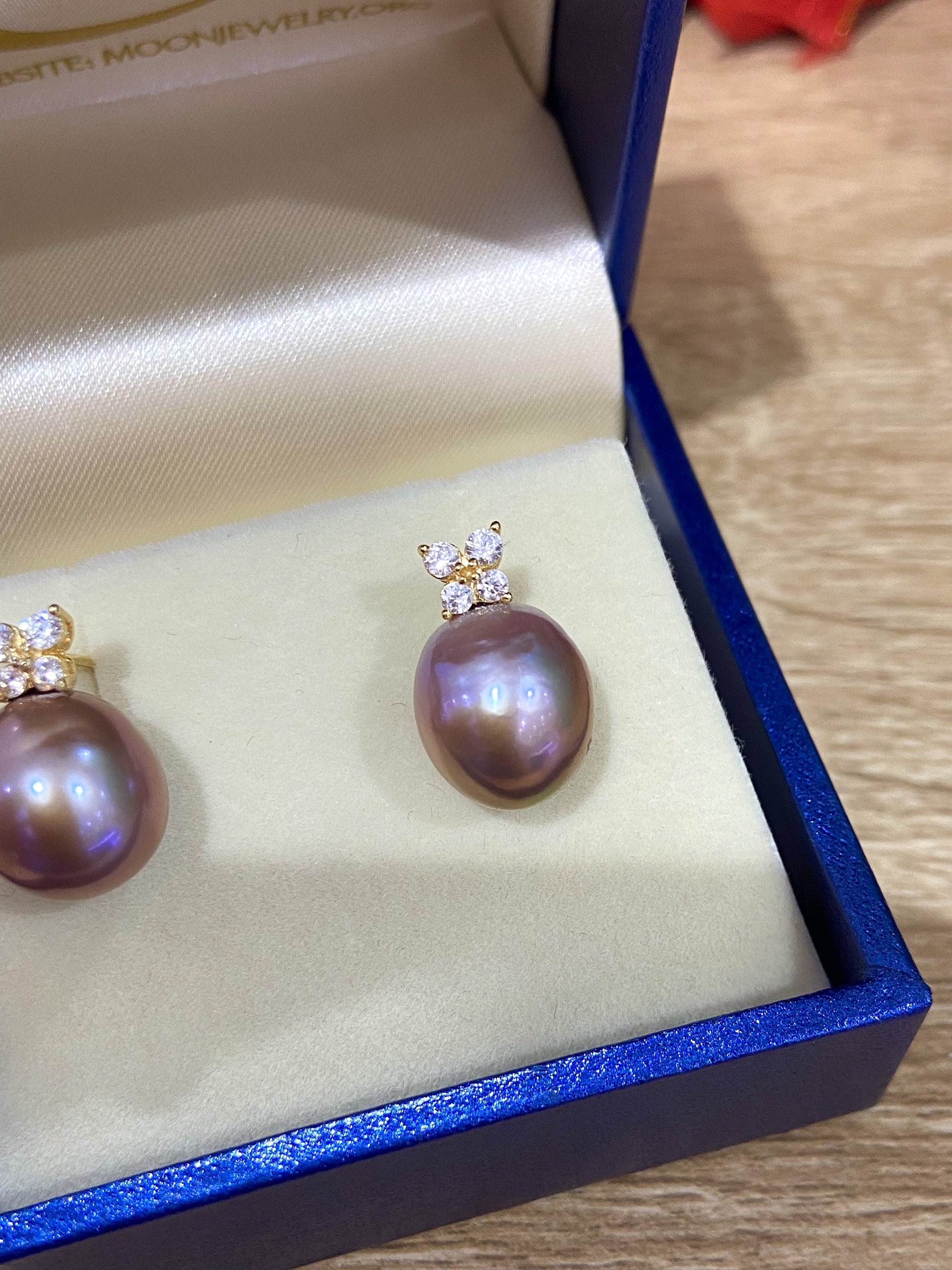 Bông Tai Ngọc Trai Edison Ánh Tím - MOON Jewelry