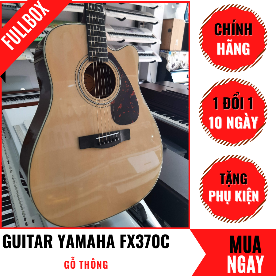 Đàn Guitar Acoustic Yamaha FX370C Bằng Gỗ Hồng Đào Âm Sắc Rõ Ràng + Phụ Kiện (Size 4/4)