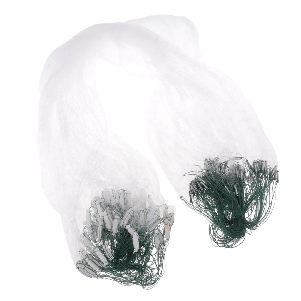 20m Single Layer Long White Green Polyethylene Monofilament Fishing Fish Gill Net with Float Mesh Trap