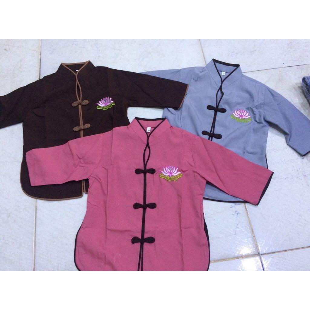 ĐỒ LAM ĐI CHÙA # ĐỒ ĐI CHÙA # PHÁP PHỤC PHẬT GIÁO #Sẩm tàu thêu sen