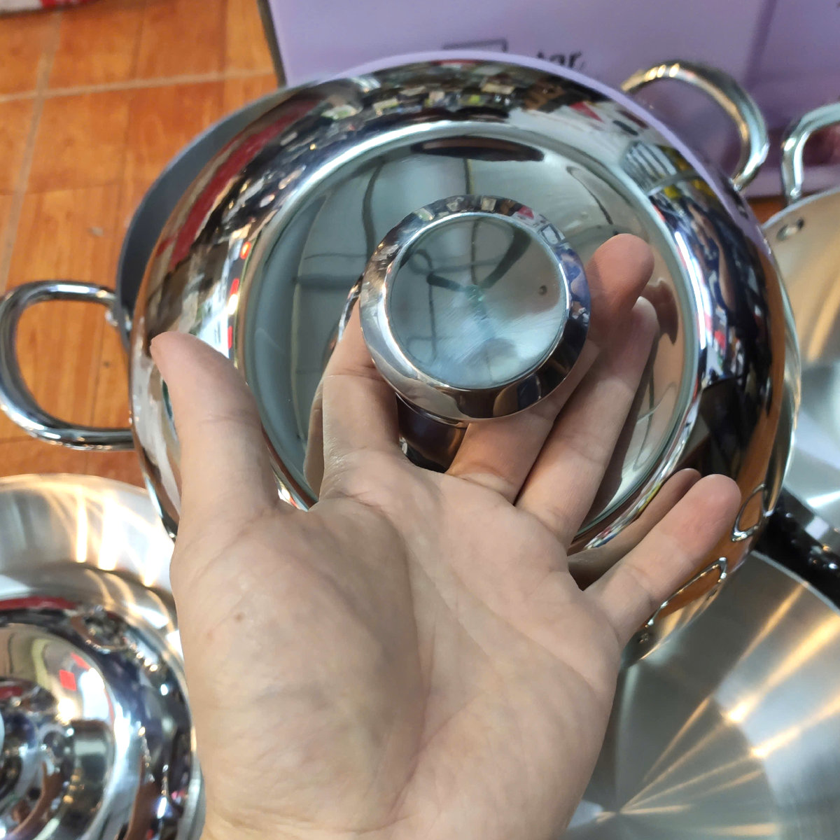 Bộ 3 nồi Inox 304 đúc liền 3 lớp hình táo Fivestar Plus FPB3006 size 18/20/24cm - Hàng chính hãng