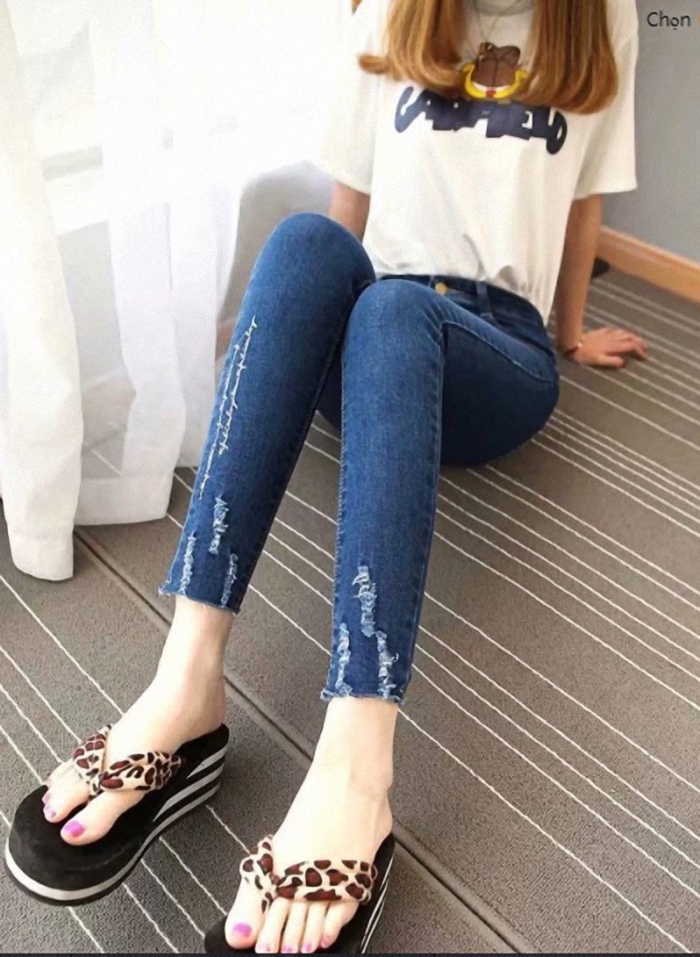 Quần JEAN giấy nữ cá tính dễ thương B0123 - đen - 30