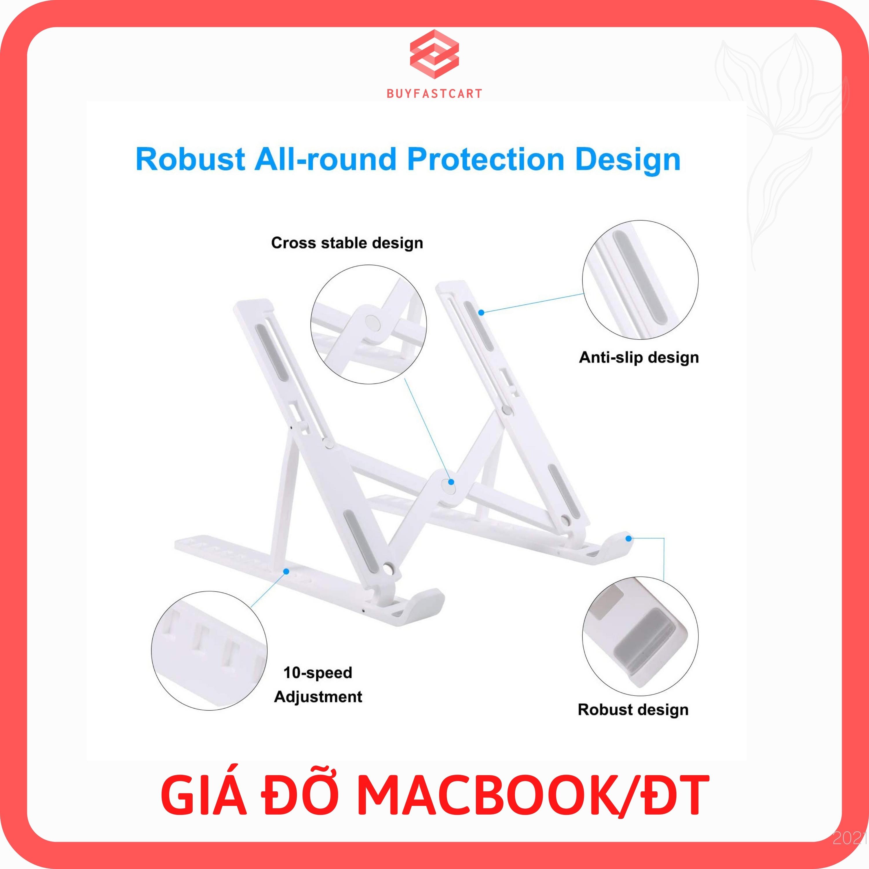 Giá Đỡ Laptop Mini Nhỏ Gọn Bỏ Túi, Đế Tản Nhiệt Laptop Stand 7 Mức Độ Gọn Nhẹ, Bằng Nhựa