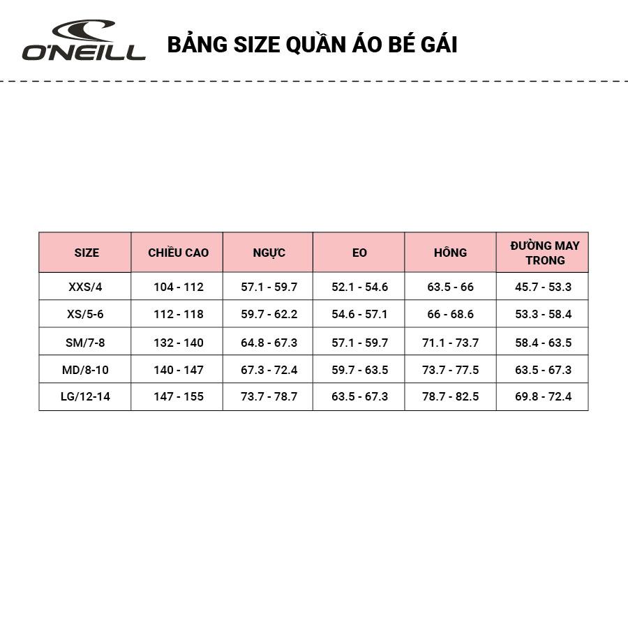 Áo bơi chống nắng bé gái Oneill Printed Skin - 3800050-35046