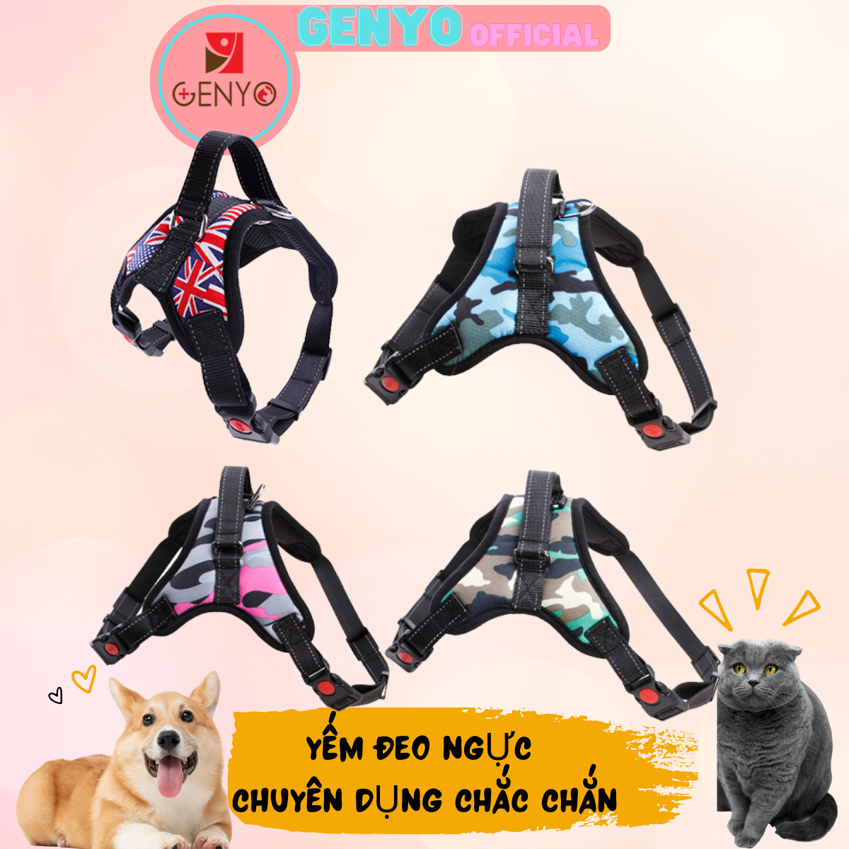Dây dắt yếm ngực cho chó mèo
