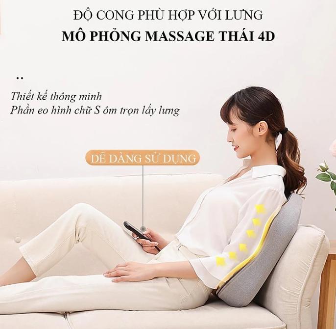 Gối Massage Toàn Thân Cao Cấp, Máy Massage Lưng Cột Sống 16 Bi Hồng Ngoạị Giúp Giải Tỏa Mệt Mỏi Và Căng Thẳng