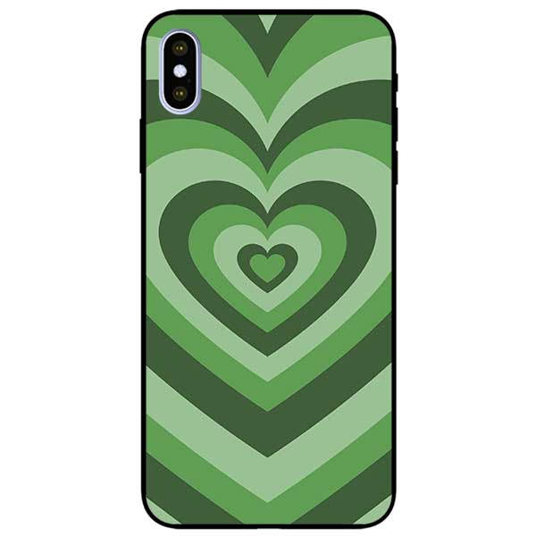 Ốp lưng dành cho iPhone X / Xs / Xs Max / Xr - Tim Cầu Vồng Xanh Lá