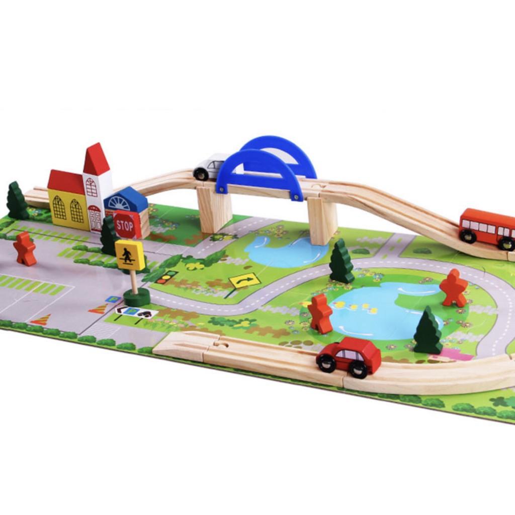 Mô hình giao thông trong thành phố- Đồ chơi gỗ lắp ghép cho bé