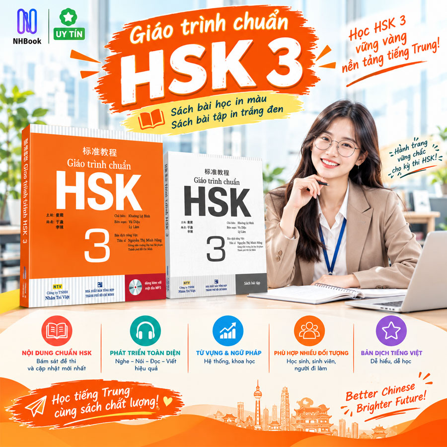 Combo Sách Giáo Trình Chuẩn HSK 3 - Sách Bài Học Và Bài Tập Bộ 2 Cuốn