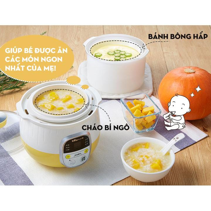 Nồi hầm đa năng Bear có lồng hấp nồi ninh hầm chưng cách thủy 0,8L full box hàng chính hãng (kèm ảnh thật)