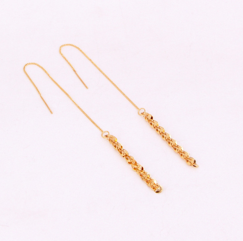 Bông Tai Chuỗi Dài Đuôi Phụng Titan Ko Han Rỉ TT 4007