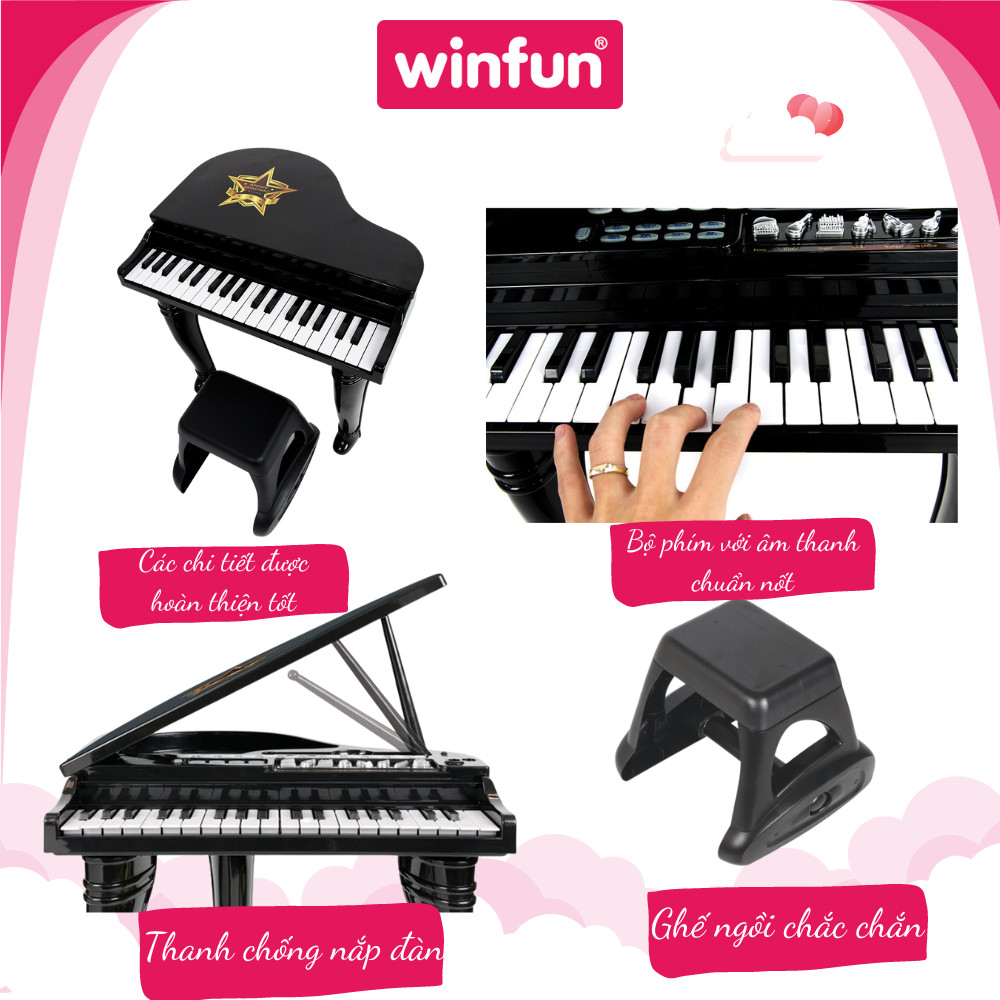 Đồ chơi âm nhạc cho bé - Đàn piano cổ điển kèm mic thu âm - Winfun - 2045 đồ chơi cho bé 3 tuổi trở lên