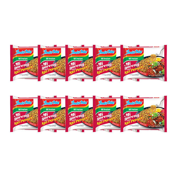 Thùng 40 Gói Mì Xào Khô Indomie Vị sườn - Mi Goreng Rasa Iga Penyet (80gx40)