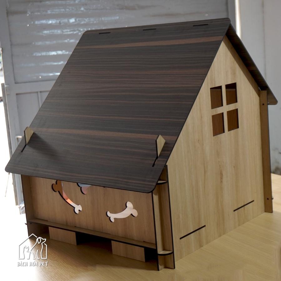 Nhà cho thú cưng , chuồng chó mèo làm bằng gỗ cao cấp , kiểu dáng đẹp (tặng bảng tên theo yêu cầu)