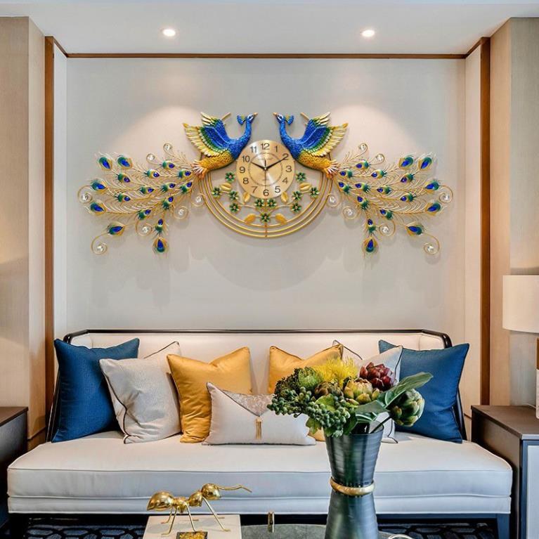 Đồng Hồ Treo Tường, Đồng Hồ Trang Trí Decor Đôi Công Uyên Ương mã a13 PN Decor