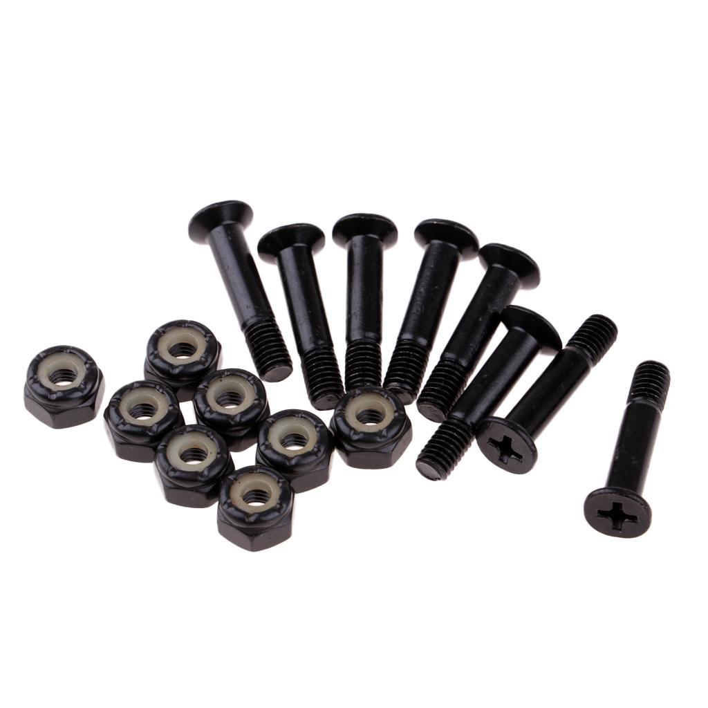 8pcs Skateboard Mounting Screws With 2pcs Riser Pad Longboard Hardware