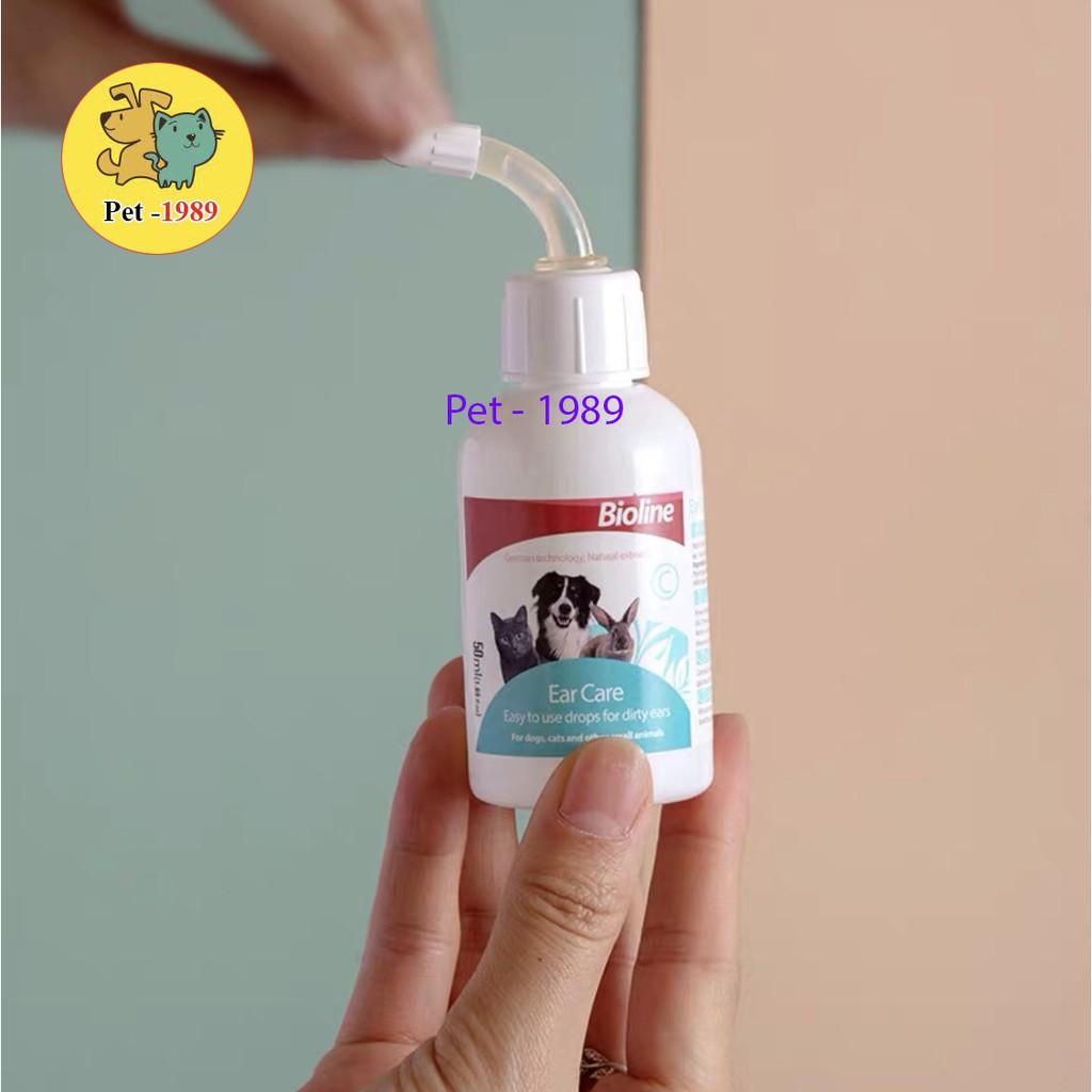 Dung dịch vệ sinh tai Bioline Ear Care  Ohrenpflege 50ml cho thú cưng Pet-1989