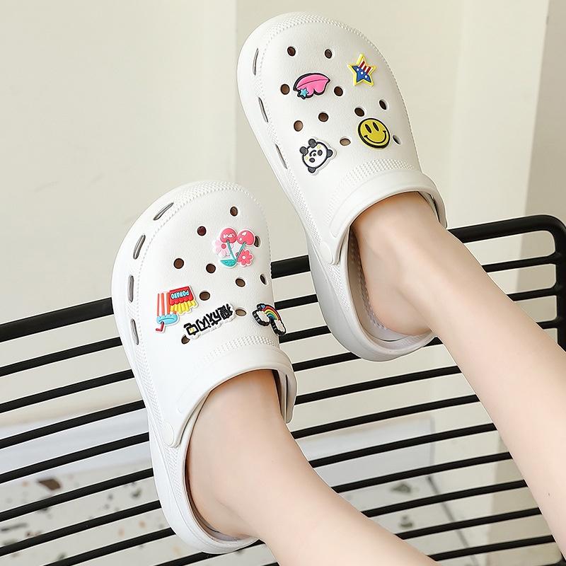 Dép bánh mì cross nữ đế cao SUNNY kèm Sticker cao 6 CM, dép sục nữ hot trend 2022