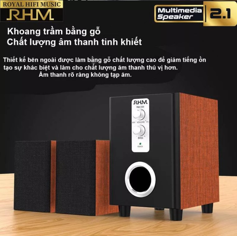 Loa máy tính 2.1 có bluetooth RHM-RM220BT - Hàng chính hãng