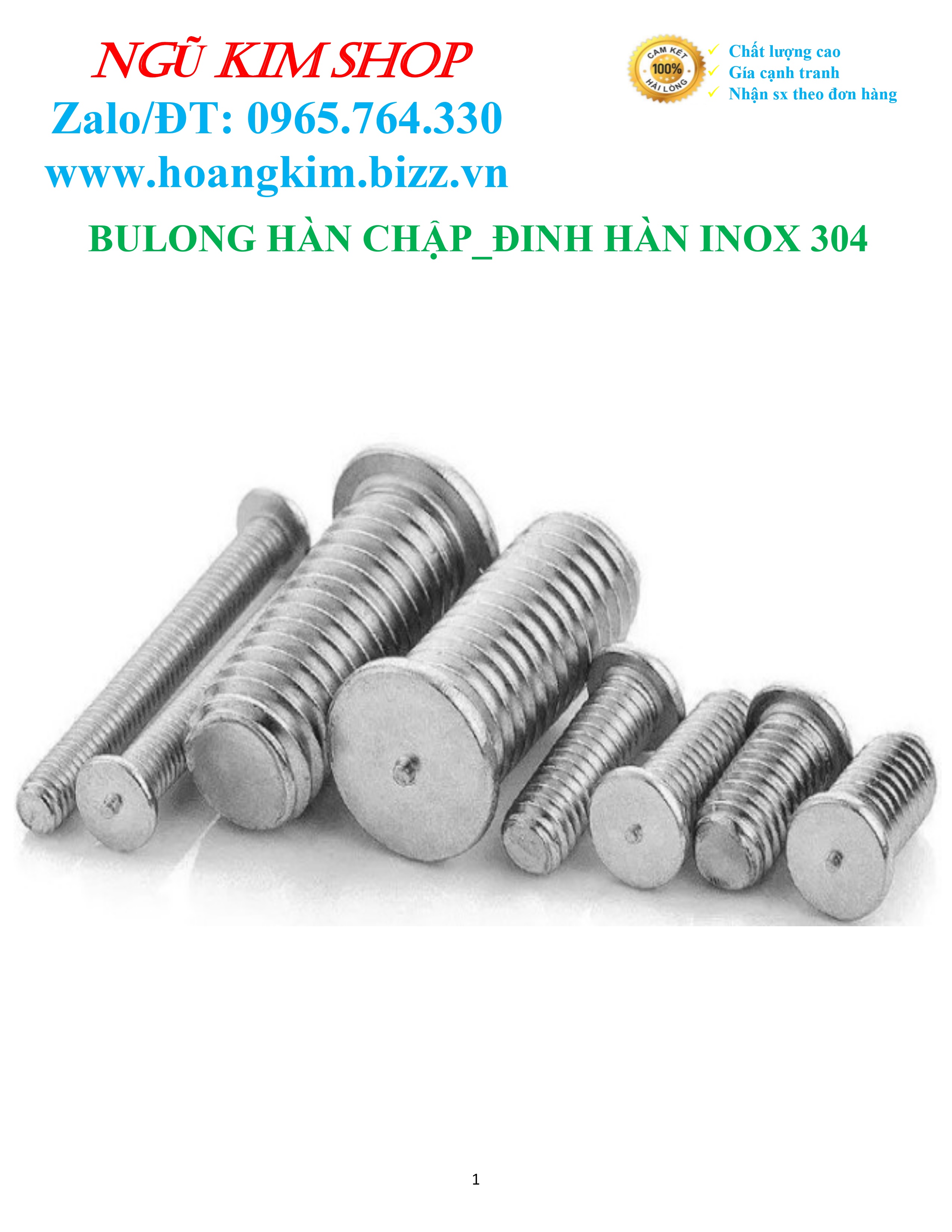 BULONG HÀN CHẬP _ ĐINH HÀN M5 INOX304