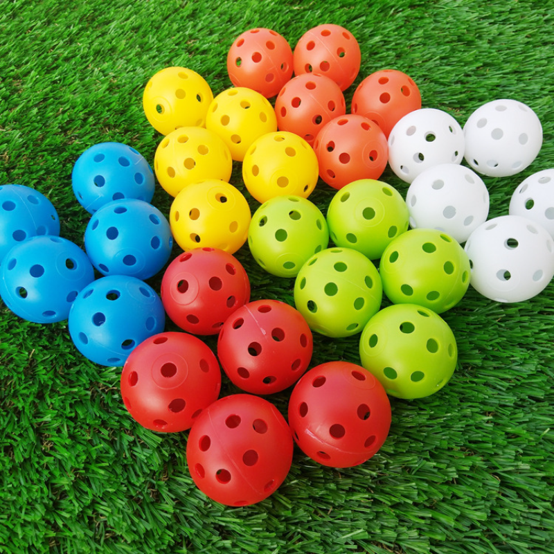 24PCS/Túi 42mm luồng nhựa có màu đục lỗ trong nhà thực hành bóng golf Màu sắc: 24 chiếc hỗn hợp