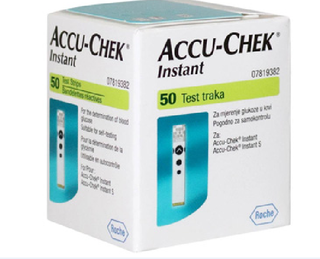 Combo 50/100 que và 50 kim dẹt thử đường huyết Accu-Chek Instant, NK chính ngạch, tem niêm phong