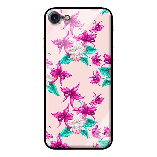 Ốp lưng kính cường lực cho iPhone 8 Họa Tiết Hoa Lan - Hàng chính hãng