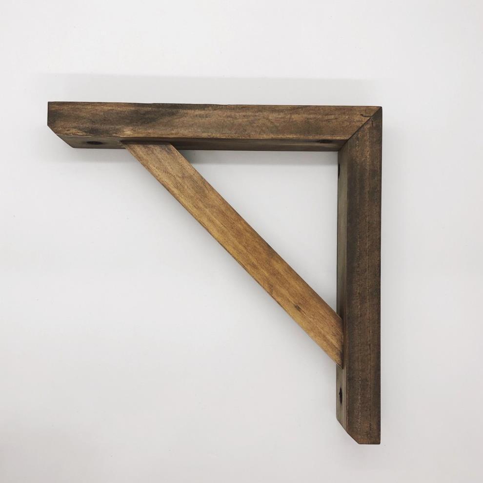 Chân kệ gỗ treo tường, eke gỗ, giá đỡ chữ L màu rustic
