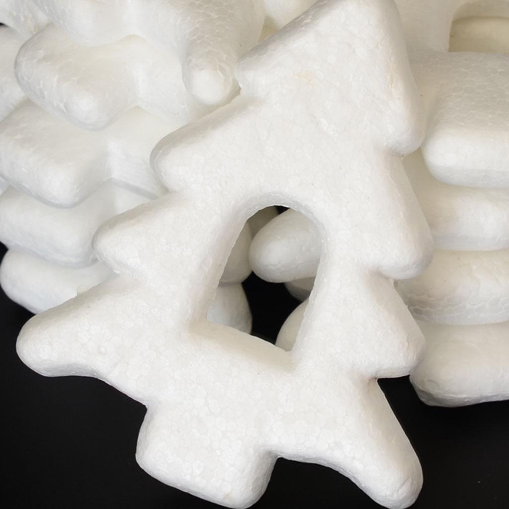 10 Pieces White Styrofoam Christmas Tree Ornaments for Party Decor DIY Kid Craft