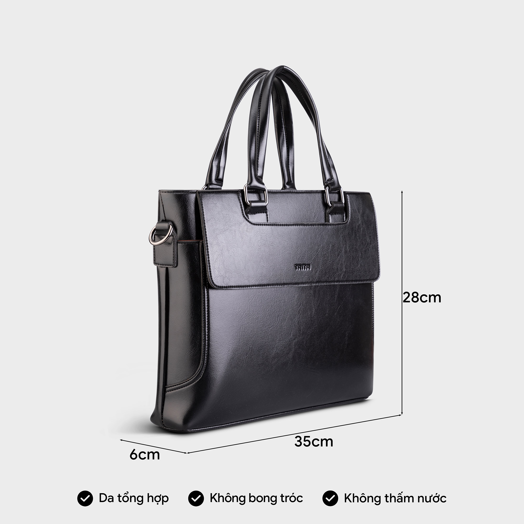 Cặp công sở Trita ( Thời trang nam hiện đại đựng vừa laptop 13 inch - Cặp da TCA22 )