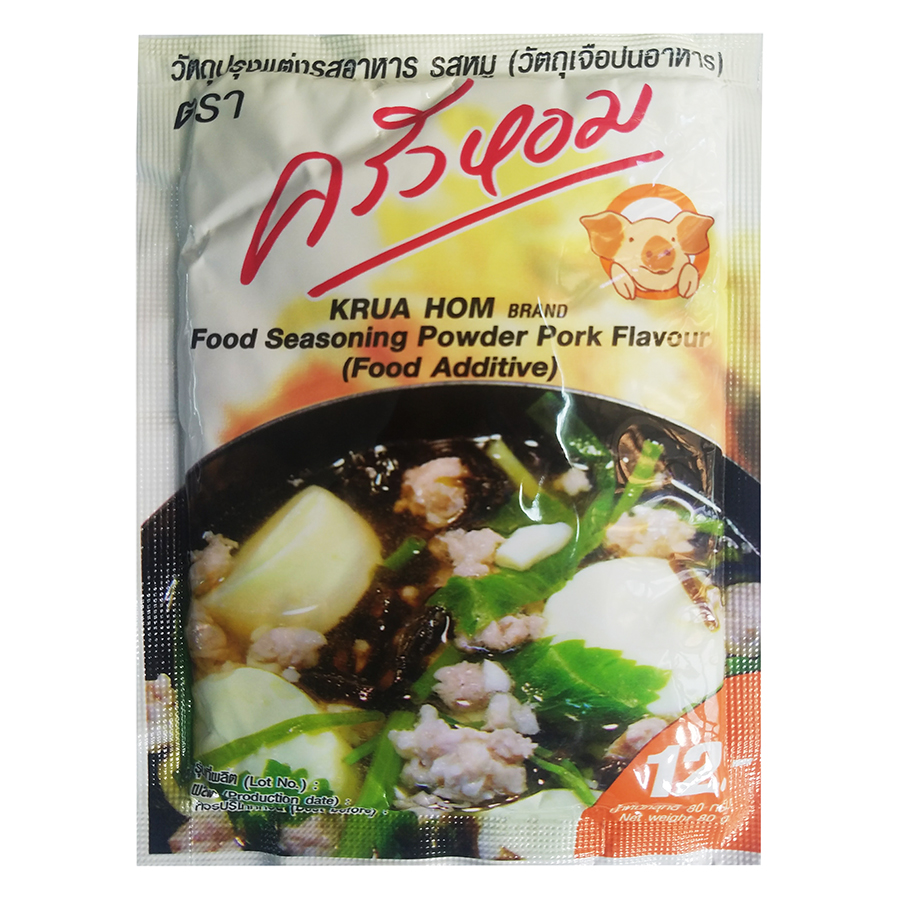 [CHÍNH HÃNG] Bột Nêm Krua Hom Hương Thịt Heo [ Chiết Xuất Nấm Men ] - Nhập Khẩu Từ Thái Lan - Gói 80g