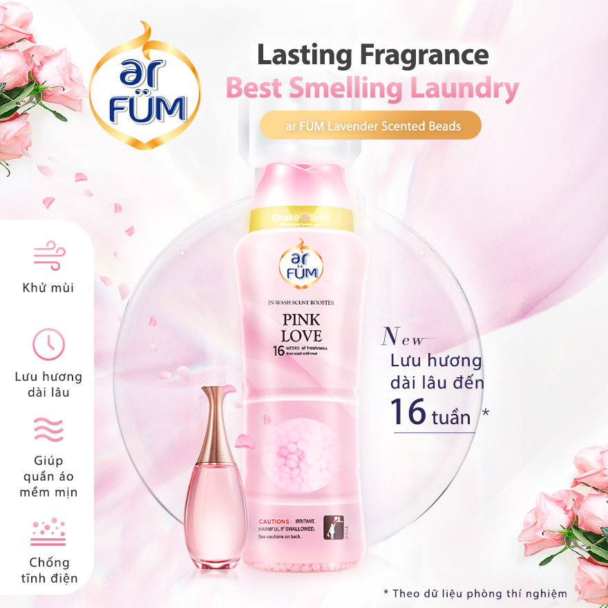 Combo 2 Hạt Xả Thơm Quần Áo Arfum Lưu Hương Tới 16 Tuần, Làm Mềm Vải Và Chống Tĩnh Điện - 2 mùi hương