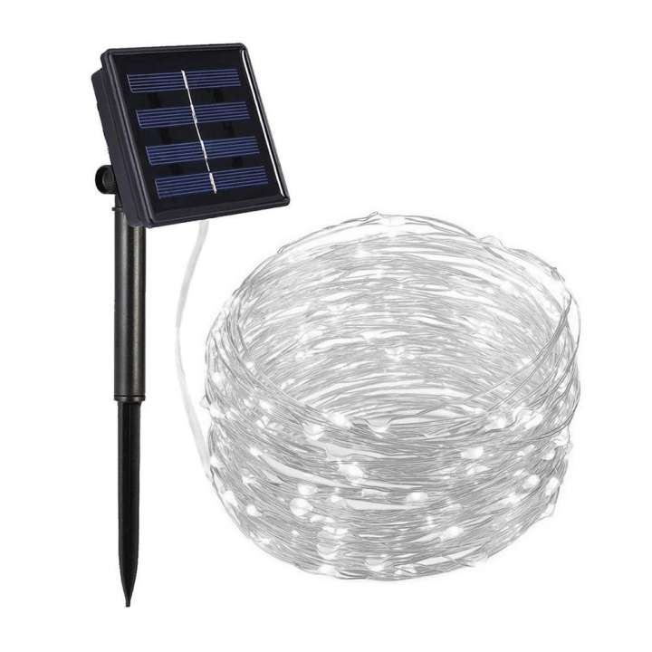 Đèn Led Đom Đóm Chipsbling Dùng Pin Năng Lượng Mặt Trời - Trắng - Dài 10M 100 Bóng Đèn