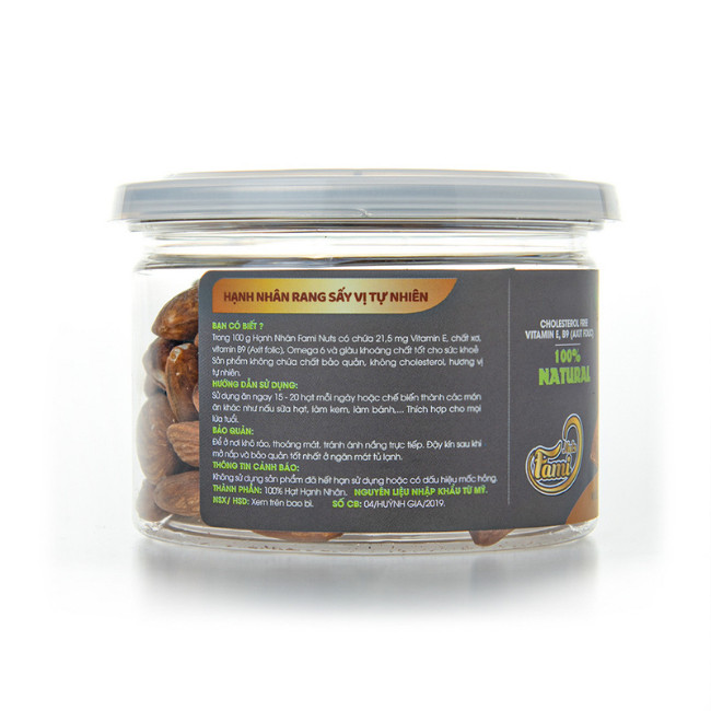 Hạt Hạnh Nhân Rang Sấy Nguyên Vị FAMINUTS Hũ Nắp Nhôm 120g,300g - Hạt Nhập Khẩu