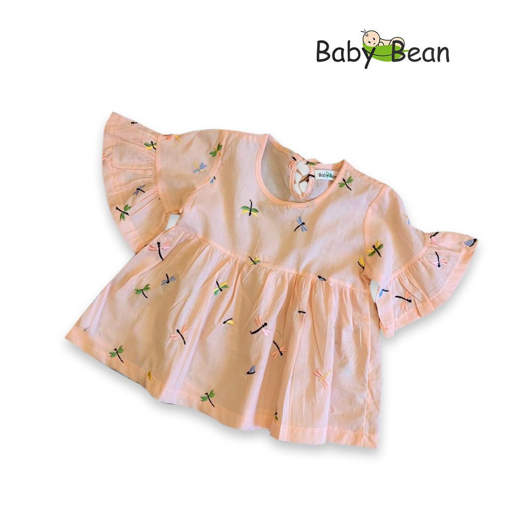 Áo Xô Thêu Chuồn Chuồn Kiểu Búp Bê BabyDoll bé gái BabyBean