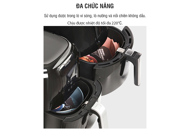 Khay Silicone Dành Cho Nồi Chiên Không Dầu Và Lò Vi Sóng Lock&Lock CKB003 - Hàng Chính Hãng