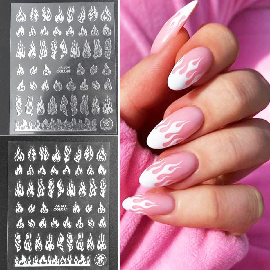 Sticker nails - hình dán móng 3D lửa