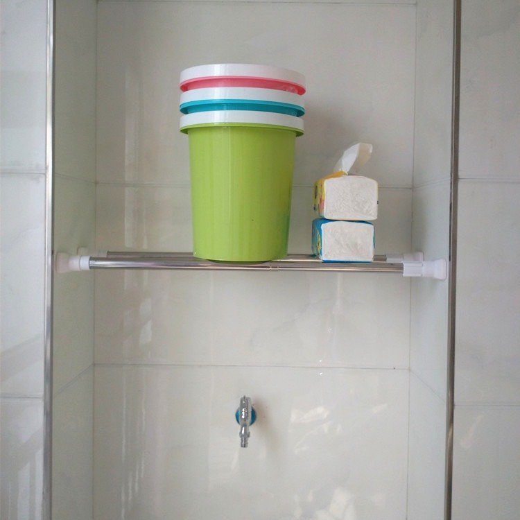 Thanh treo rèm cửa inox không cần khoan tường hay bắt vít kích thước 50cm - 80cm TP0162