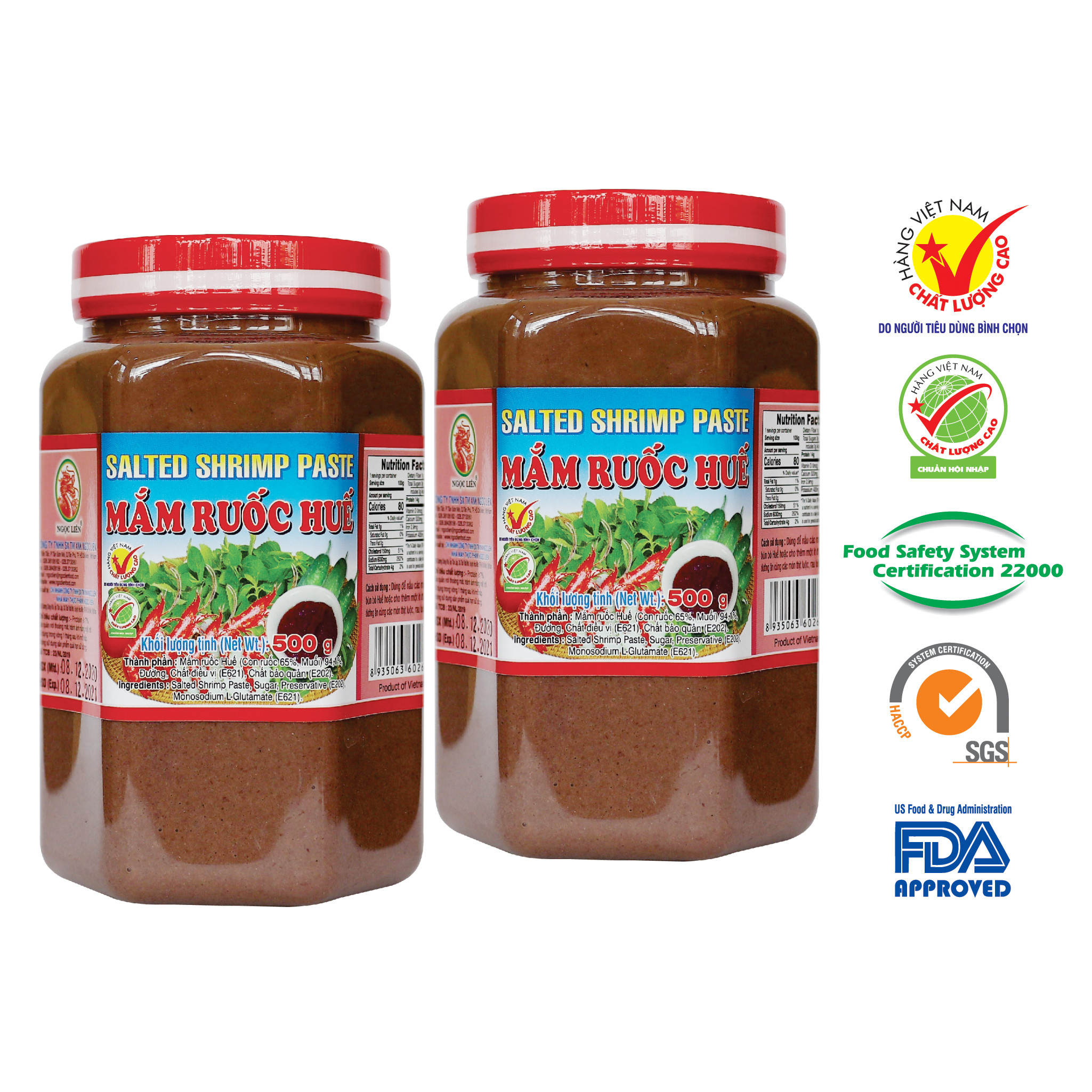 2 Hũ Mắm Ruốc Huế 500g Ngọc Liên