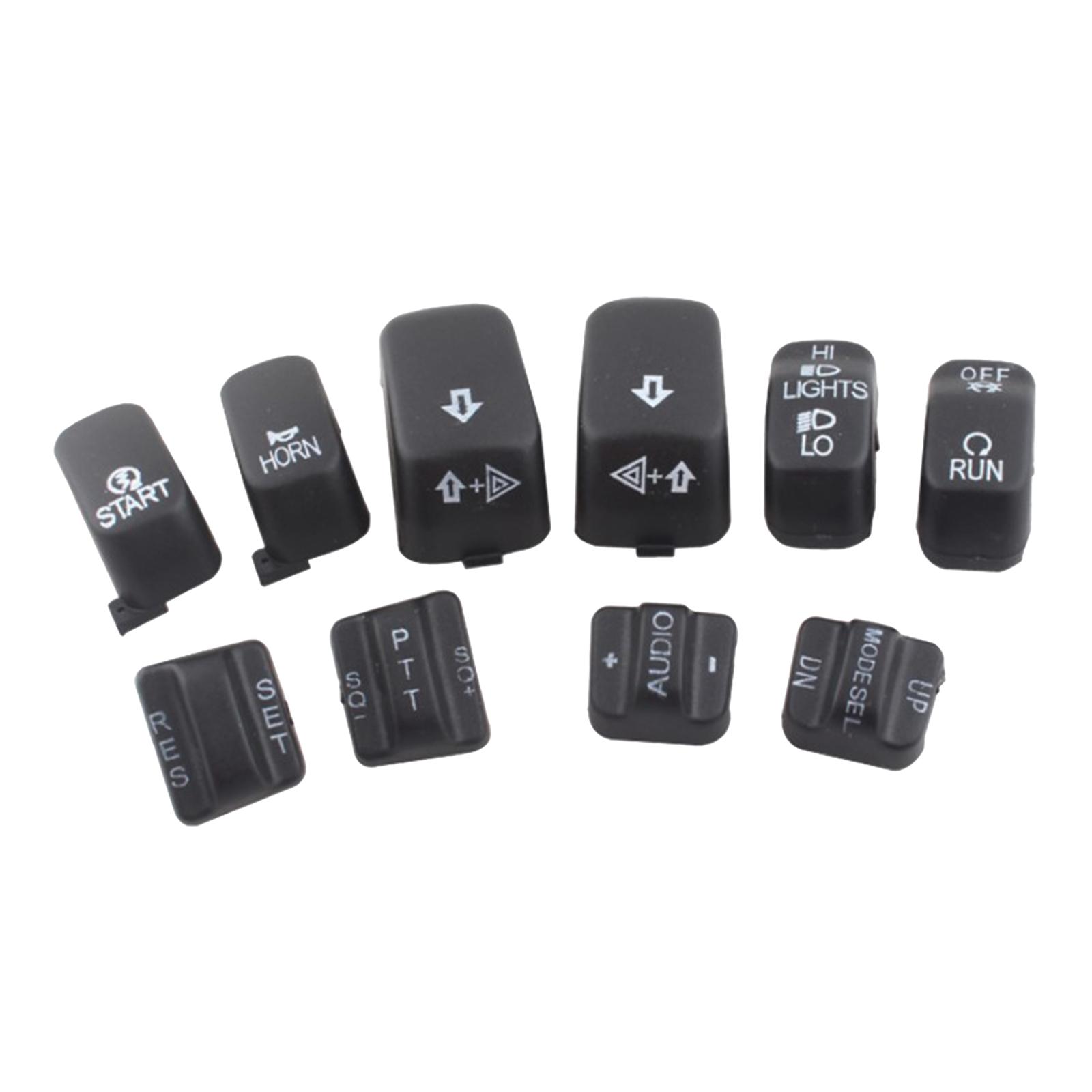 10 Pieces Motorcycles Hand Control Switch Button Caps Compatible for Harley Electra Glide 96-12